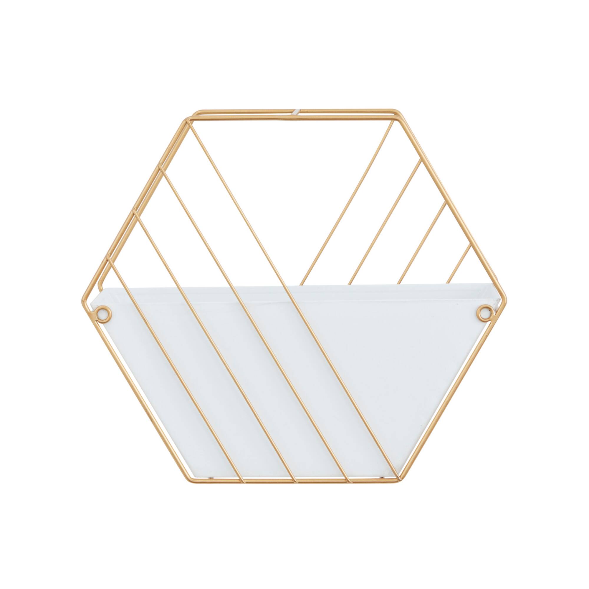 CosmoLiving by Cosmopolitan Set of 2 White Iron Contemporary Planter, 10" x 12" x 5"